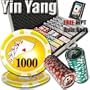 1,000 Ct Yin Yang 13.5 Gram Clay Poker Chip Set w/ Aluminum Case & Free WPT Book