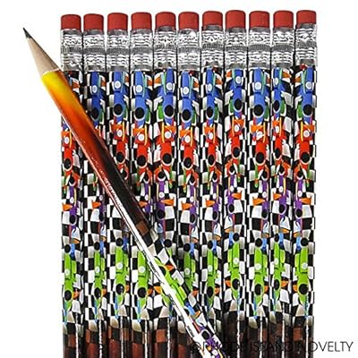 2 Dozen (24) RACING RACE CAR PENCILS - PARTY FAVORS - NASCAR - INDY Racer Teacher Classroom Rewards SCHOOL Supplies