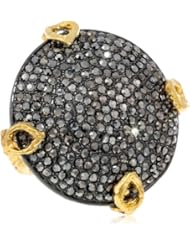 Devon Leigh Hematite Diamond Illusion Medallion Ring, Size 7