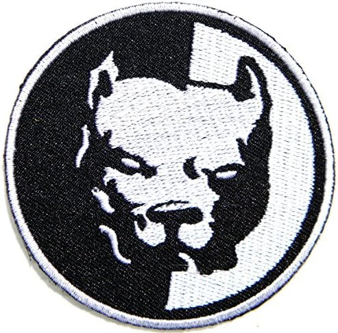 Pitbull Dog Pet Logo Rider Biker Tatoo Jacket T-shirt Patch Sew Iron on Embroidered Sign Badge Costume