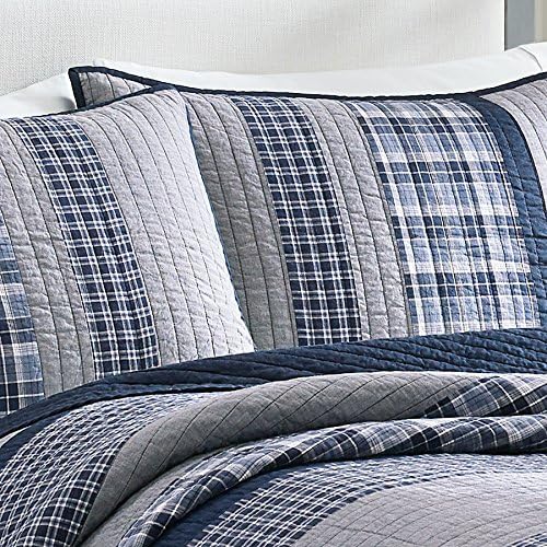 BOAT BEDDING - Universal V Berth Designer Quilt Cover Sets - Nautica Adelson - Both Quilt and Shams Reverse to Solid Navy