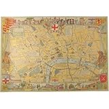 London Vintage Map Cavallini Papers Decorative Wrap, 20 by 28 inches, One