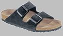 Birkenstock Slipper ''Arizona'' aus Velours in schwarz mit schmalem Fussbett