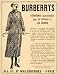 1920 Ad French Burberrys Women Trench Coat Sport Travel - Original Print Ad