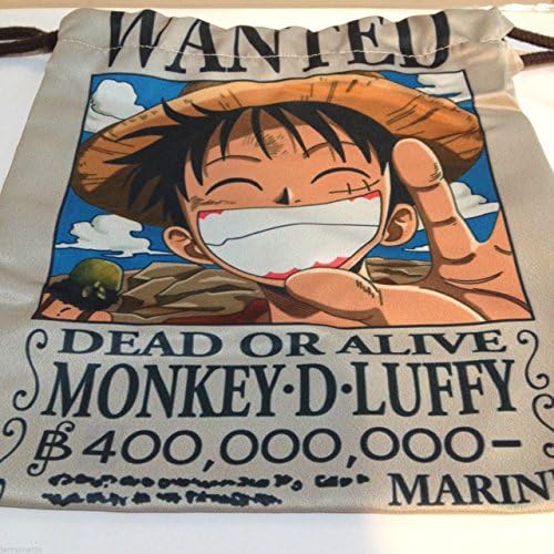 Anime Toy One Piece Luffy Print Drawstring Back Bag Size 23 X 20 Cm