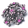 Pink Crystal Flower Brooches And Pins