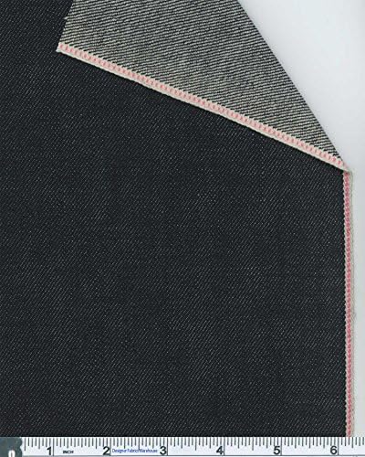 Unique Hot Pink Selvedge Japanese Denim Fabric By The Yard, 12-Oz, Indigo