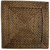 Jay Import 1660147J Square Rattan Set of 4 Chargers