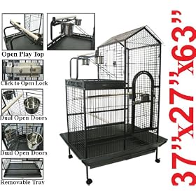 New Large Play Top Bird Cage Parrot Finch Macaw Birdcages Heavy Duty