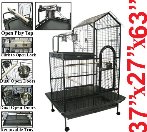 New Large Play Top Bird Cage Parrot Finch Macaw Birdcages Heavy Duty