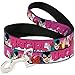 Buckle Down DL-6FT-WBM056-N White/Pink Batgirl Pet Leash, 6 Feet Long-1/2 Wide