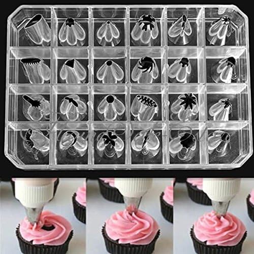 Set 24pcs Icing Cake Pastry Cream Piping Nozzles Tips Decorating Stainless Steel