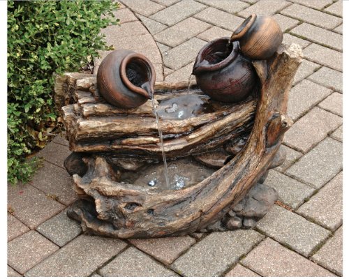 Low-Voltage LED lights Three Urn Home Garden Outdoor Fountain