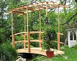 10' Monet's Red Cedar Bridge w/ Curved Wisteria Canopy