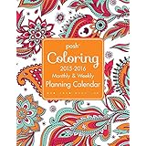 posh coloring 2015 2016 large monthlyweekly planning calendar