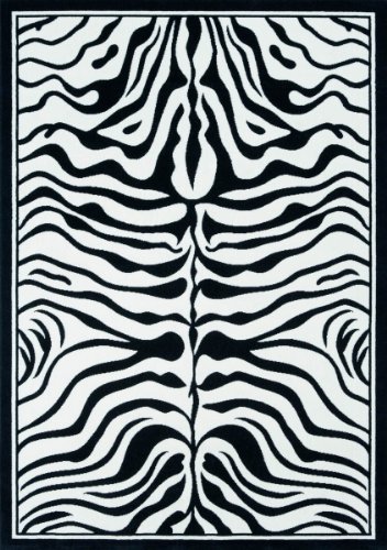Lalee 347077977 Teppich Contempo 450 schwarz /  wei&szlig; 80 x 150 cm