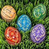 5 Wooden Eggs Gift Set, Hand Painted Ukrainian Eggs, Pysanky, Pysanka