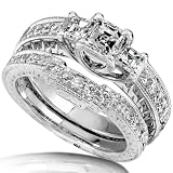 61edUTEaIzL. SL160  1 1/5ctw Asscher Cut Diamond Wedding Ring Set in 14Kt White Gold (HI/SI)