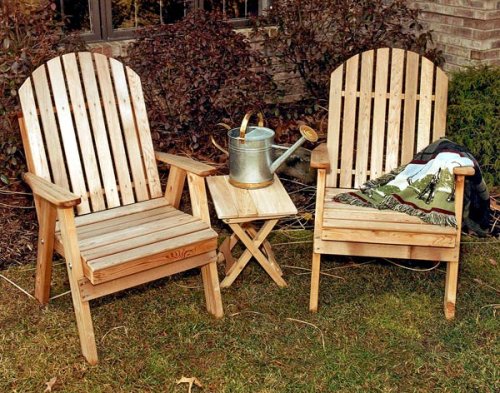 2' Red Cedar Blue Mountain Fanback Patio Chair