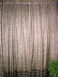 2 Floral Mauve Cream Art Silk Sari Indian Window Curtains Drape Panels 84"