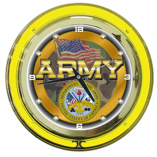 Trademark United States Army Neon Clock