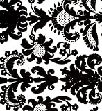 Flocked Velvet Paper- Black Filigree on White 22x30 Inch Sheet