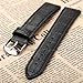 KS 20mm Black Leather Men's Replacement Watch Band Straps WB2042