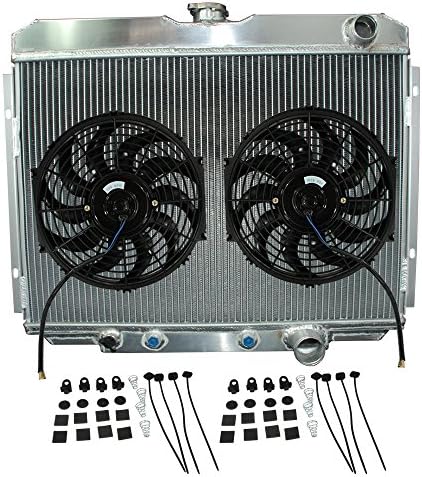 NileRoyal 3 ROW RACING FULL ALUMINUM RADIATOR FOR 1967-1970 FORD MUSTANG/COUGAR XR-7 V8, 69 Fairlane/Ranchero V8 + 2 X 10" FANS