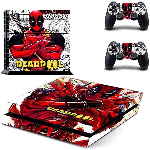 PS4 Deadpool Waterproof Vinyl Skin Decal Cover for Playstation 4 System Console and Controllers