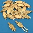 20 Gold Plated Filigree Pearl Clasps Beading 19.5mm