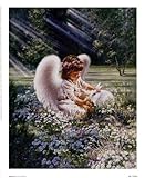 An Angels Care MUSEUM WRAP CANVAS Print With Added Heavy BRUSHSTROKES Dona Gelsinger 9x11