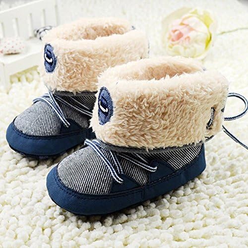Mette Dresses Baby Boy Lace Up Stripe Soft Bottom Winter Snow Boots