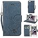 ACO-UINT iPhone 6s Wallet Case,iPhone 6 Wallet Case,Vintage Emboss Flower Wallet PU Leather Case,Folio Flip Cover Strap Case for iPhone 6/6s Blue
