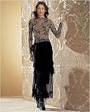 Newport News Ruffled silk skirt