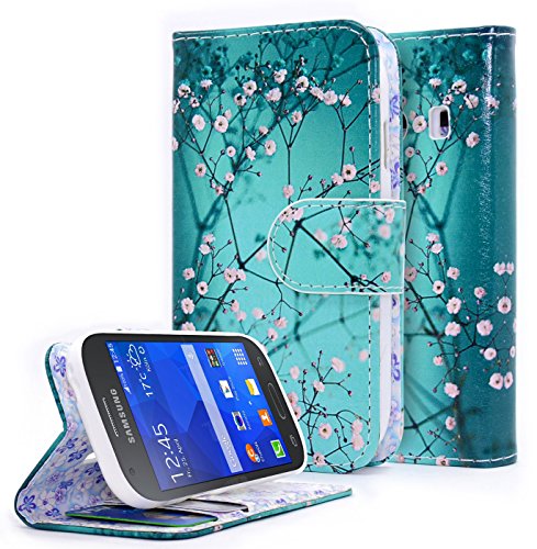 Galaxy Stardust Case, Galaxy Ace Style Case, NageBee - Design Dual-Use Flip PU Leather Fold Wallet Pouch Case for Samsung Galaxy Ace Style S765C / Galaxy Stardust S766C (Wallet plum blossom)