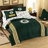 Green Bay Packers NFL Full Comforter, Sheets & Shams (7 Piece Bed In A Bag)