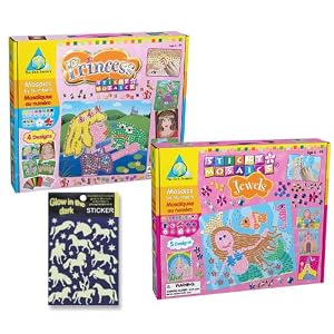 Sticky Mosaics: Jewels & Princess Combo with FREE Glow in the Dark Stickers