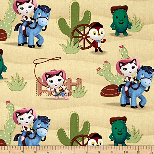 E. E. Schenck Disney Sheriff Callie Badge Blue Quilt Fabric By The Yard, Blue