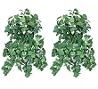 TWO 36" Artificial Ivy/Grape Ivy/ Variegated Ivy Mixed Hanging Bushes