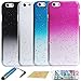 iPhone 6 Case - KooJoee® Pack of 4 Pieces Clear 3D Waterdrop Raindrop Hard Plastic Back Cover Case for 4.7 inch Apple iPhone 6 6G with Free Stylus Screen Protectors, Black/White/Sky Blue/Hot Pink