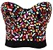 Charmian Women's Colorful Rhinestone Push Up Bra Clubwear Party Bustier Crop Top