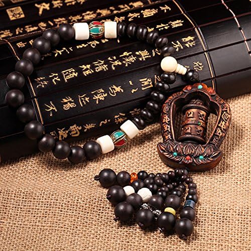 Car Ornaments Hanging Big Day, If Deep Carved Rosewood Beads Jewelry Supplies Automotive Interior Security and Peace (Prayer wheel)