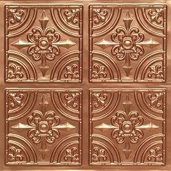 Discounted Victorian Faux Copper Plastic Ceiling Tiles #205 PVC 24"x24" with Overlaping Edges Ul Rated,class A.glue On,nail On,tape On,staple On!