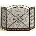 53" Wide Metal FIREPLACE FIRE SCREEN with Scroll Design on a Mesh Screen