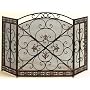 53" Wide Metal FIREPLACE FIRE SCREEN with Scroll Design on a Mesh Screen