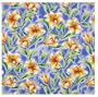 Durable Hand Woven 100% Cotton Silk Screen Blue Floral Print Tablecloth 60x60