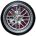 Geneva 10 Tire Wall Clock, Black