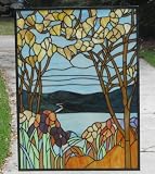 Tiffany Style Stained Glass Window Landscape 24 x 18 