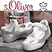 s.OLIVER KIDS , Mädchen Leder-Spangenschuhe, Klett, weiss-silber