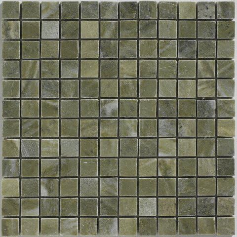 1 X 1 Verde Laguna Marble Polished Mosaic Tile Meshed on 12 x 12 Sheet